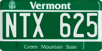 VT license plate NTX625