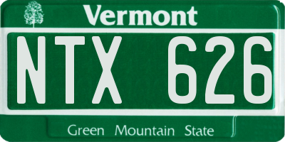 VT license plate NTX626
