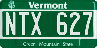 VT license plate NTX627