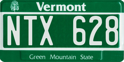 VT license plate NTX628