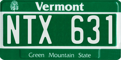 VT license plate NTX631
