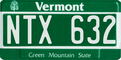 VT license plate NTX632