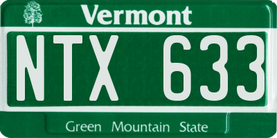 VT license plate NTX633