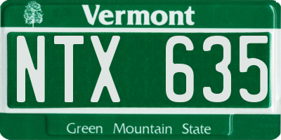 VT license plate NTX635