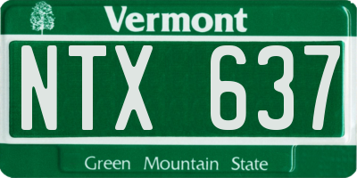 VT license plate NTX637