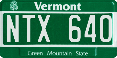 VT license plate NTX640