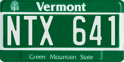 VT license plate NTX641