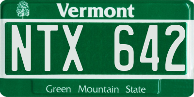 VT license plate NTX642
