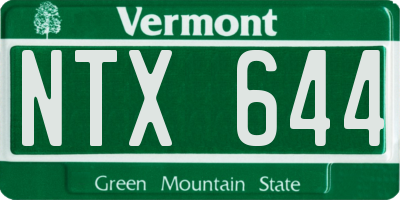 VT license plate NTX644