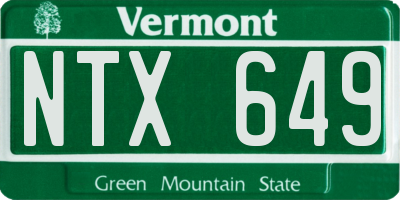 VT license plate NTX649