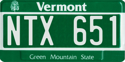 VT license plate NTX651