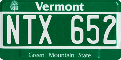 VT license plate NTX652