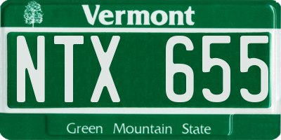 VT license plate NTX655