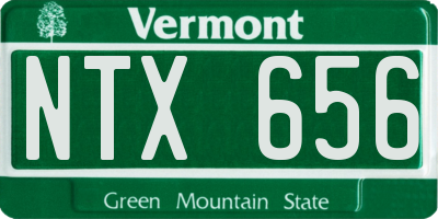 VT license plate NTX656