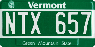 VT license plate NTX657