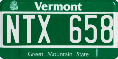 VT license plate NTX658