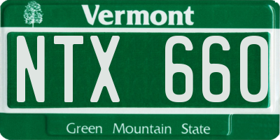 VT license plate NTX660
