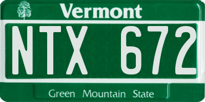 VT license plate NTX672