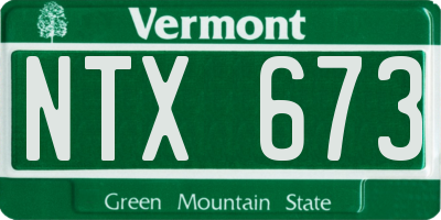 VT license plate NTX673