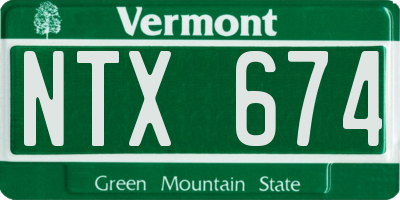 VT license plate NTX674