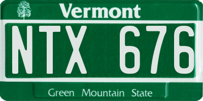 VT license plate NTX676