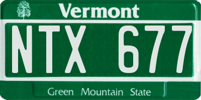 VT license plate NTX677