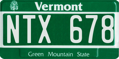 VT license plate NTX678
