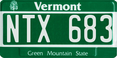 VT license plate NTX683