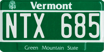 VT license plate NTX685