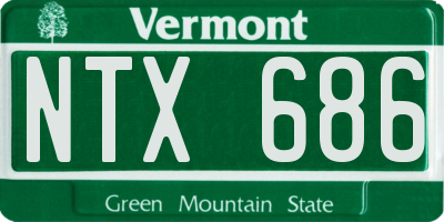 VT license plate NTX686