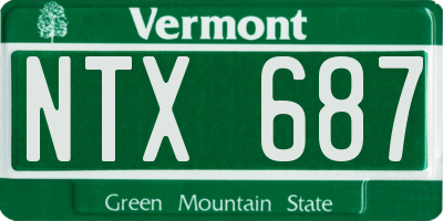 VT license plate NTX687