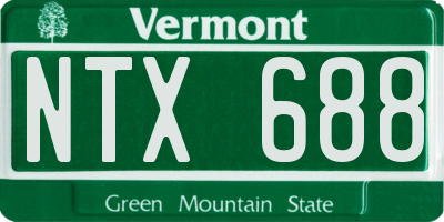 VT license plate NTX688