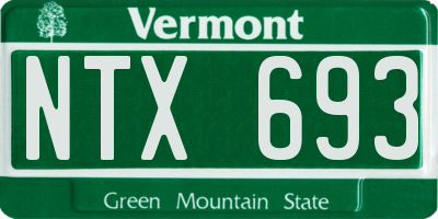 VT license plate NTX693