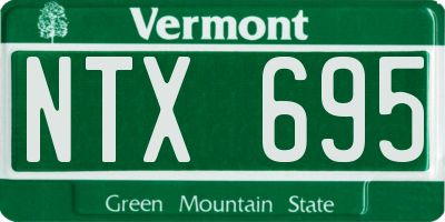 VT license plate NTX695