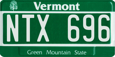 VT license plate NTX696