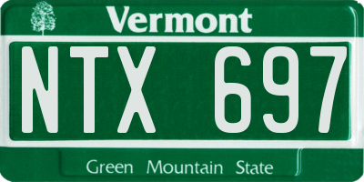 VT license plate NTX697