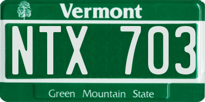 VT license plate NTX703