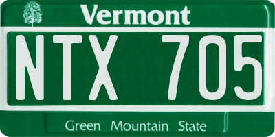 VT license plate NTX705