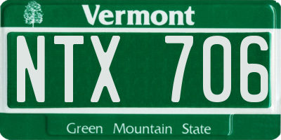 VT license plate NTX706
