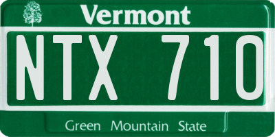 VT license plate NTX710