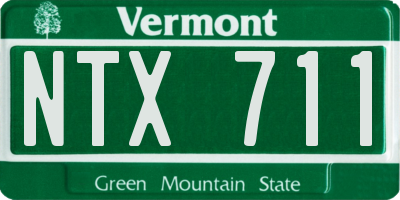 VT license plate NTX711