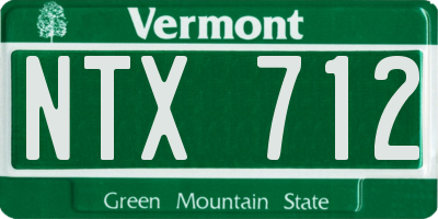 VT license plate NTX712