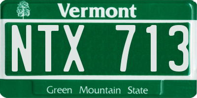 VT license plate NTX713