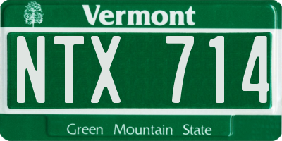 VT license plate NTX714
