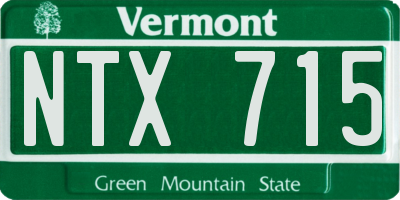VT license plate NTX715