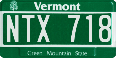 VT license plate NTX718