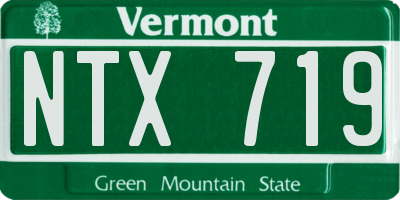 VT license plate NTX719