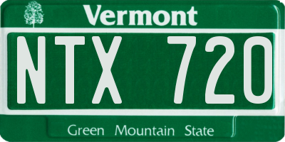 VT license plate NTX720