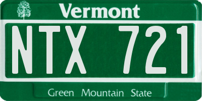 VT license plate NTX721