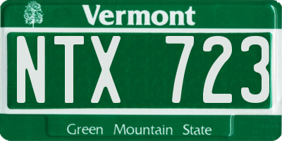 VT license plate NTX723